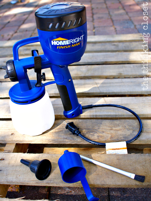 How to Stain Wood with a HomeRight Finish Max Fine Finish Sprayer: A VIDEO Tutorial via thinkingcloset.com. 
