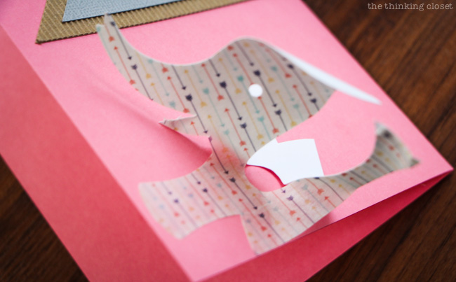 Applying a washi shape to a new baby congrats cards! via thinkingcloset.com Applying a washi shape to a new baby congrats cards! via thinkingcloset.com
