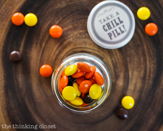 Chill Pills Gag Gift & Free Printable Labels - the thinking closet
