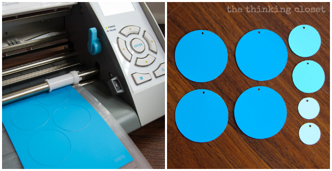 You can use your Silhouette to cut paint chips into elements for your own Ombre Earrings! via thinkingcloset.com You can use your Silhouette to cut paint chips into elements for your own Ombre Earrings! via thinkingcloset.com
