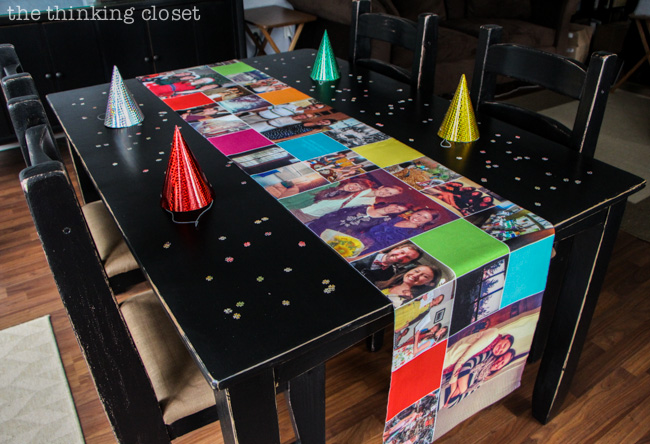 Instagram-Themed Graduation Party {in a box}. Create a custom table-runner on Shutterfly.com with a collage of Instagram photos for an eye-catching tablescape! 