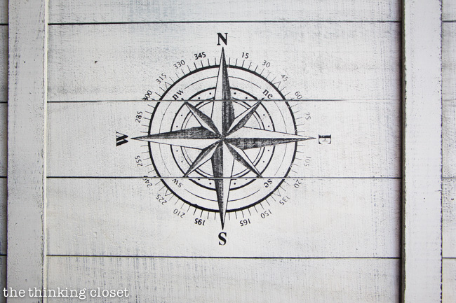 A compass decorates the top of the box via thinkingcloset.com A compass decorates the top of the box via thinkingcloset.com