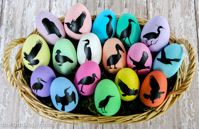 Bird Nerd Easter Eggs & FREE Silhouette Cut File via thinkingcloset.com