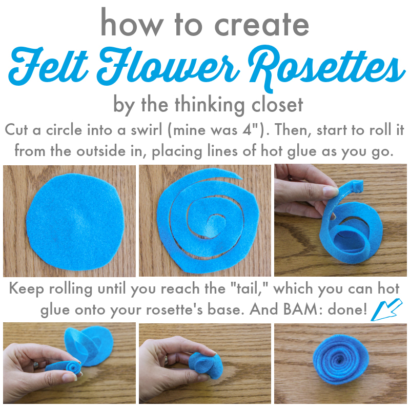 How to Create Felt Flower Rosettes by thinkingcloset.com How to Create Felt Flower Rosettes by thinkingcloset.com