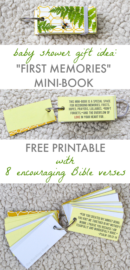 Baby Shower Gift Idea: First Memories Mini-Book! FREE Printable at thinkingcloset.com Baby Shower Gift Idea: First Memories Mini-Book! FREE Printable at thinkingcloset.com