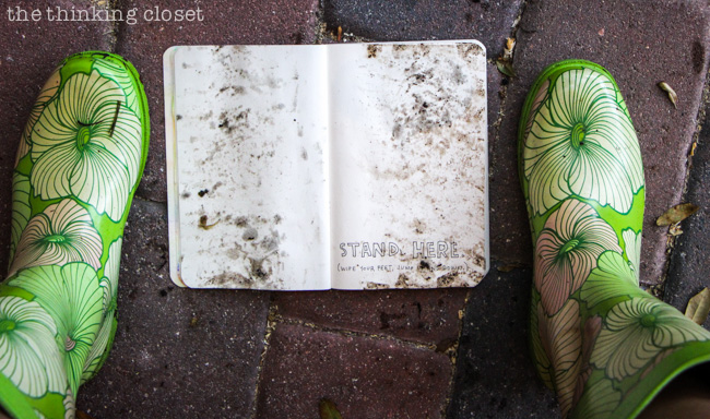 Wreck This Journal: Using My Book As A Doormat via thinkingcloset.com Wreck This Journal: Using My Book As A Doormat via thinkingcloset.com