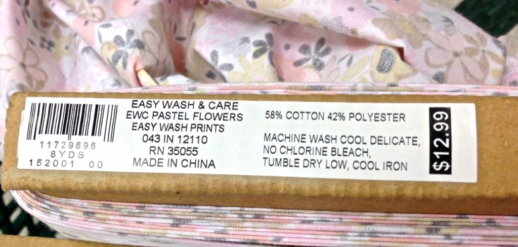 Snap a photo of the fabric bolt label to remember what it's made of as well as washing instructions! via thinkingcloset.com Snap a photo of the fabric bolt label to remember what it's made of as well as washing instructions! via thinkingcloset.com