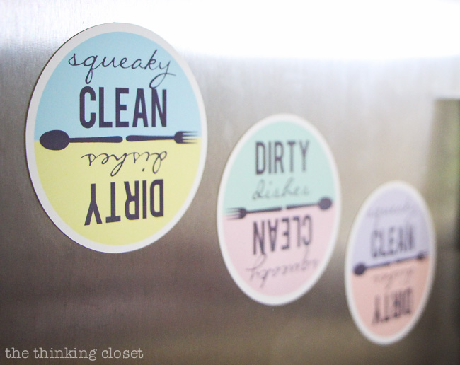 Never mix up the clean and dirty dishes again! This tutorial includes both a Silhouette cut file and a FREE printable for those who want to cut out the magnets the old-fashioned way: with scissors! These would make great shower, housewarming, or hostess gifts!