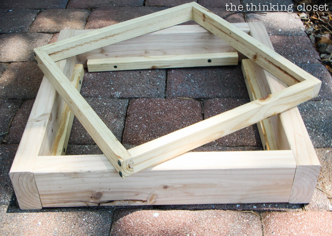 Part of the process of building the Rustic Pallet Recycle Bin!  via thinkingcloset.com