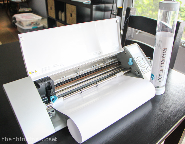 The Silhouette stencil material comes on a roll...so no mat needed! The Silhouette stencil material comes on a roll...so no mat needed!