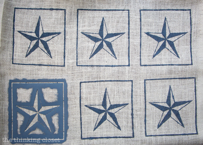I'm impressed with how easy it is to use the Silhouette stencil material for stenciling on burlap! I'm impressed with how easy it is to use the Silhouette stencil material for stenciling on burlap!