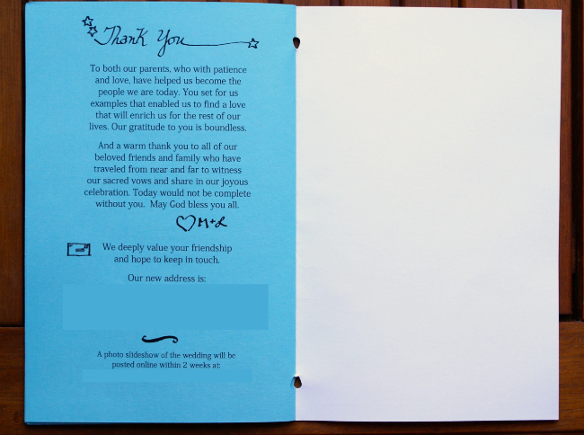 DIY Wedding Program: Interweave hand-drawn elements with typed text for a whimsical touch! DIY Wedding Program: Interweave hand-drawn elements with typed text for a whimsical touch!
