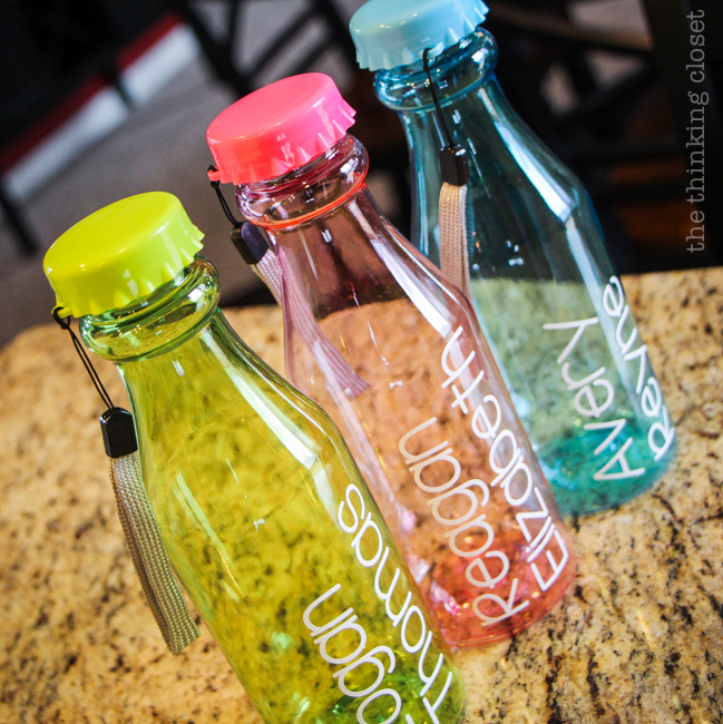 Personalized Plastic Milk Bottles: such a fun throw-back to the days of the vintage milk bottle.  These would make such great shower favors or hostess gifts (for the kids!).  Super easy to customize, too!
