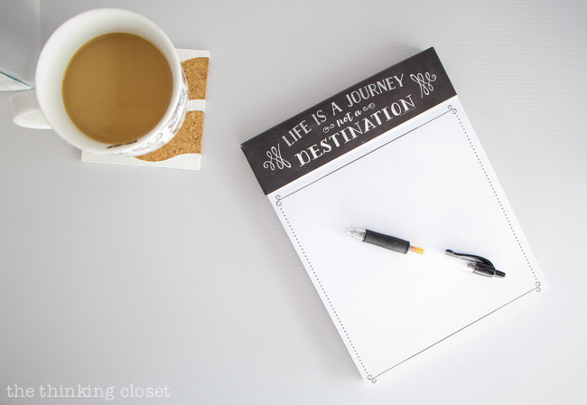 Desk Styling 101: Tip #5 - Surround yourself with items that inspire...like this notepad. Doesn't it just invite you to dream big? Desk Styling 101: Tip #5 - Surround yourself with items that inspire...like this notepad. Doesn't it just invite you to dream big?