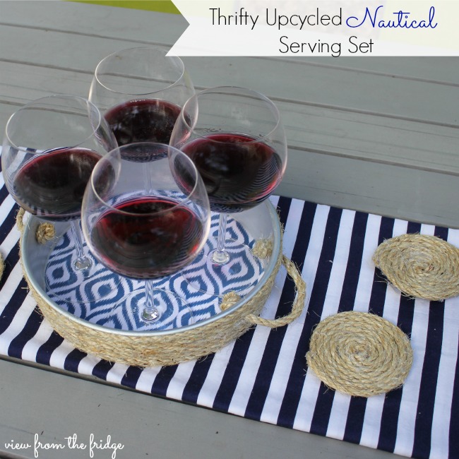Thrifty Upcycled Nautical Serving Set
