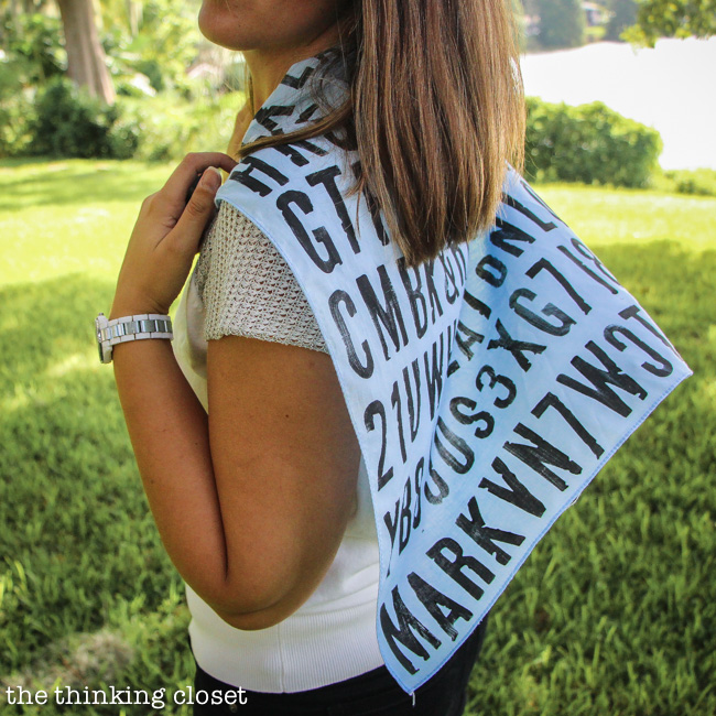 Stamped “Word Search” Scarf: Video Tutorial