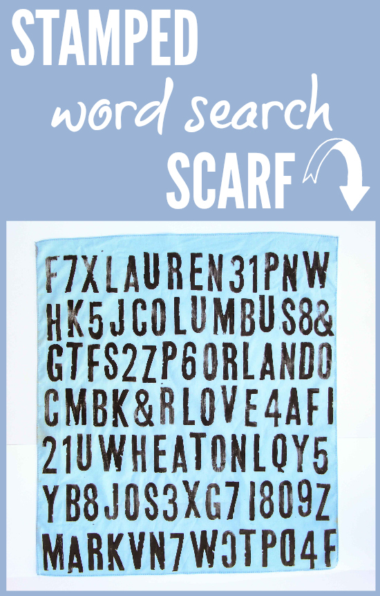 With a stamped "Word Search" scarf or bandana, you can create a gift of great significance for any person of any age  In this video tutorial just for Scarf Week, learn how easy it is to do!