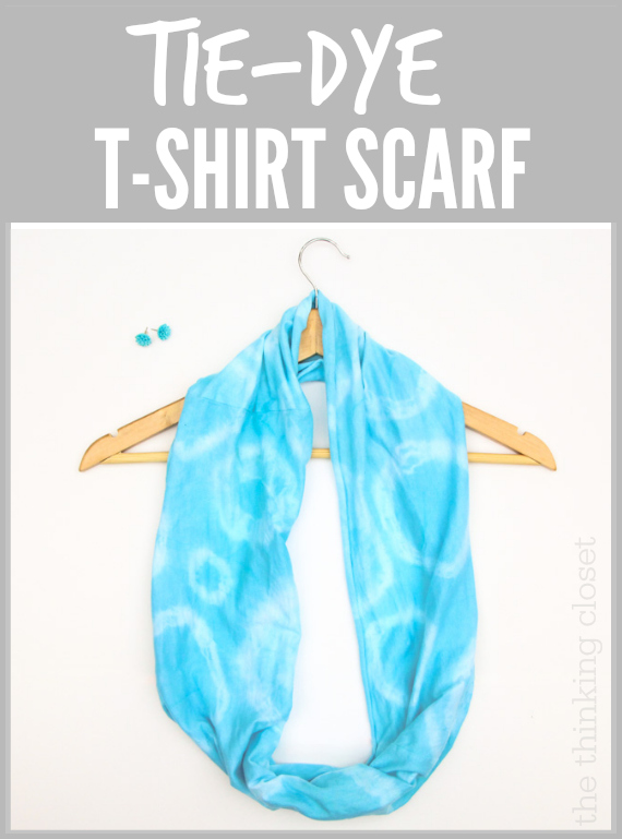 How to transform a "plain white tee" into a vibrant Tie-Dye Infinity Scarf!  Check out this entertaining and easy-to-follow step by step VIDEO TUTORIAL...just 1 of 16 during Scarf Week!  