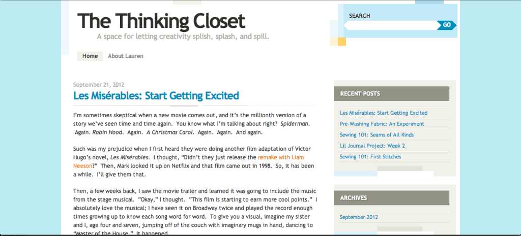 The Thinking Closet - - how things looked in the early days. The Thinking Closet - - how things looked in the early days.