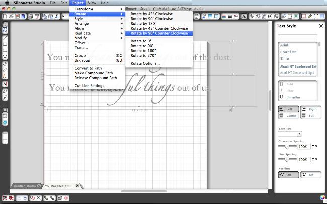How to rotate your design by 90 degrees in Silhouette Studio. How to rotate your design by 90 degrees in Silhouette Studio.