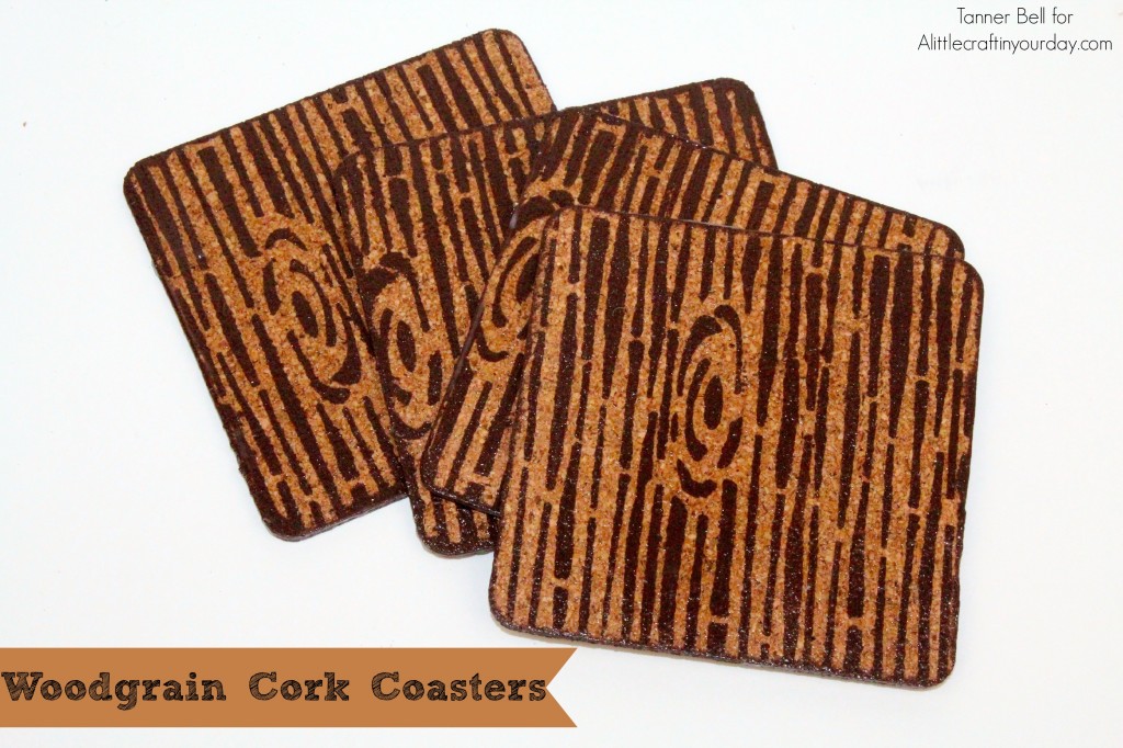 Woodgrain Cork Coasters by A Little Craft in Your Day  |  One of a HUGE collection of DIY Drink Coasters over at thinkingcloset.com.  Such great gift ideas!