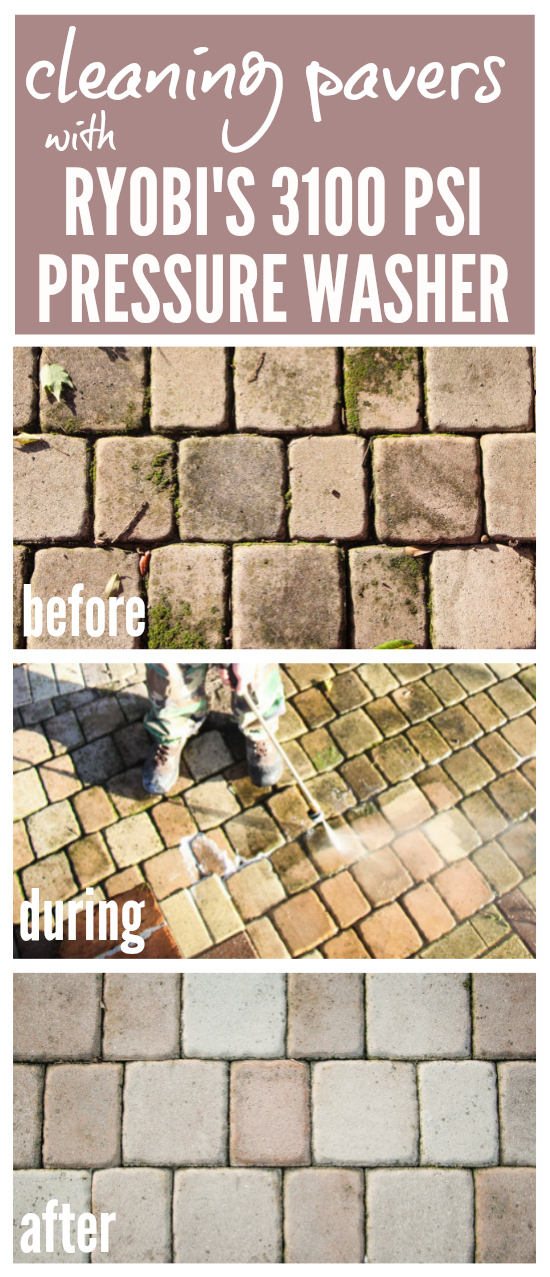 Cleaning Concrete Pavers with RYOBI's 3100 PSI Pressure Washer | Incredible before, during, and after shots of concrete pavers getting a new lease on life thanks to this pressure washer. No wonder it has been dubbed "The Miracle Maker." Post includes 3 videos of the pressure washer in action! Astounding results! Cleaning Concrete Pavers with RYOBI's 3100 PSI Pressure Washer | Incredible before, during, and after shots of concrete pavers getting a new lease on life thanks to this pressure washer. No wonder it has been dubbed "The Miracle Maker." Post includes 3 videos of the pressure washer in action! Astounding results!