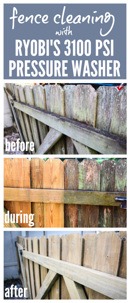 Fence Cleaning with RYOBI's 3100 PSI Pressure Washer | Incredible before, during, and after shots of a fence getting a new lease on life thanks to this pressure washer. No wonder it has been dubbed "The Miracle Maker." Post includes 3 videos of the pressure washer in action! Astounding results! Fence Cleaning with RYOBI's 3100 PSI Pressure Washer | Incredible before, during, and after shots of a fence getting a new lease on life thanks to this pressure washer. No wonder it has been dubbed "The Miracle Maker." Post includes 3 videos of the pressure washer in action! Astounding results!