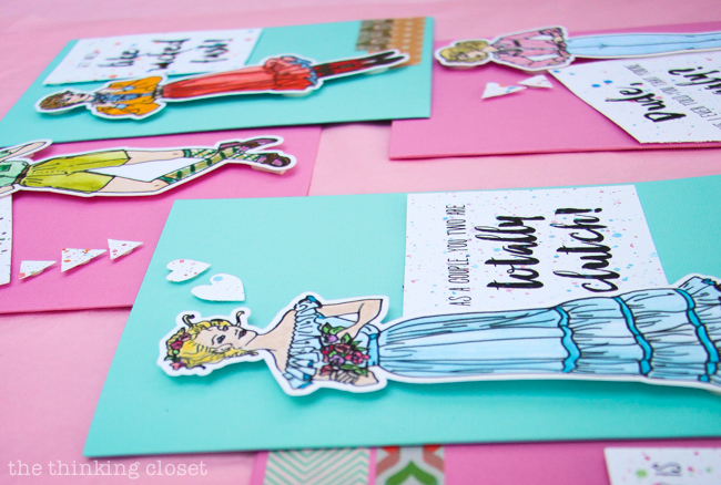 Added dimension to the cards using foam dots. Added dimension to the cards using foam dots.