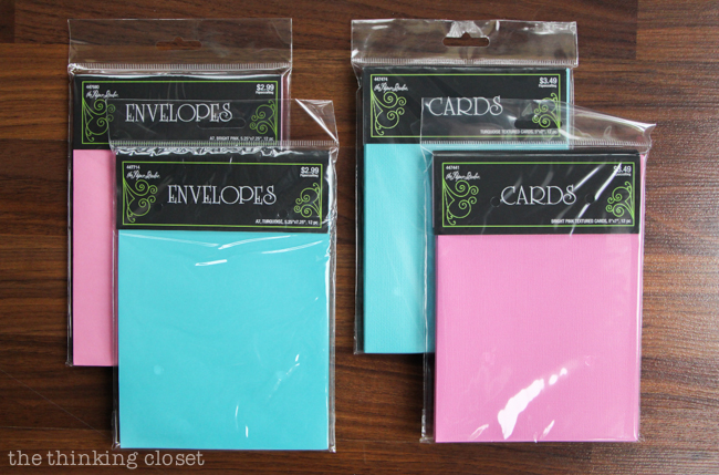 Cards and envelopes from Hobby Lobby. Cards and envelopes from Hobby Lobby.