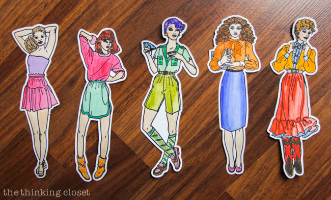 Fashion Plates from my 1980s childhood all pretty and painted and pressed!