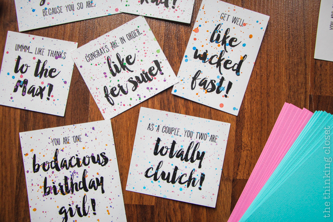 Splatter painted card sentiments...so 1980s! Splatter painted card sentiments...so 1980s!