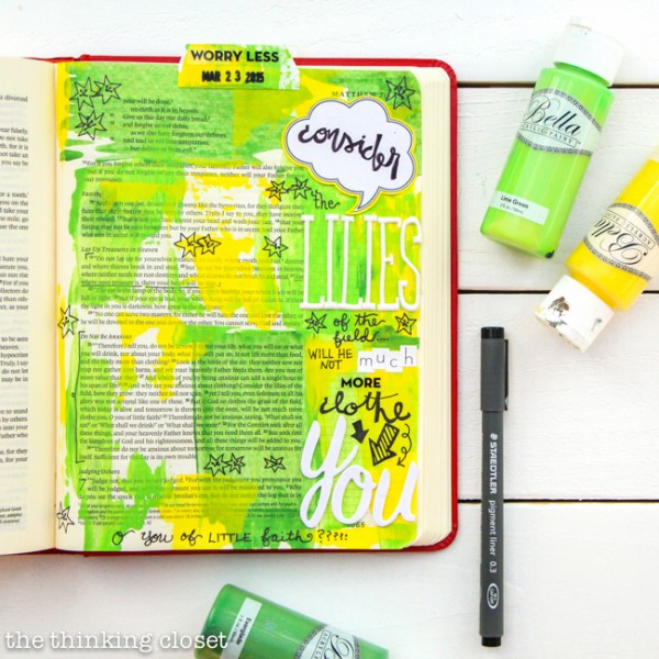 Welcome to My Journaling Bible: heART in the margins | Here's a closer look at my first pages! Check out the full post for the inside scoop Q & A style about this new movement sweeping the margins of Bibles everywhere...and how you can use art to engage with scripture in a new and exciting way!