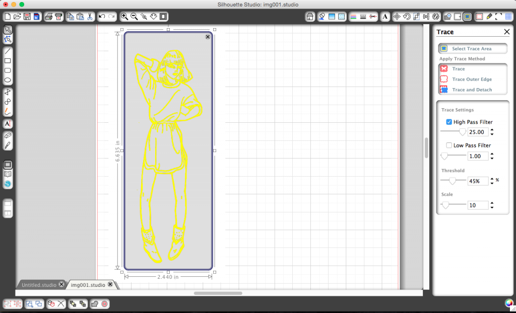 Tracing your design in Silhouette Studio. Tracing your design in Silhouette Studio.