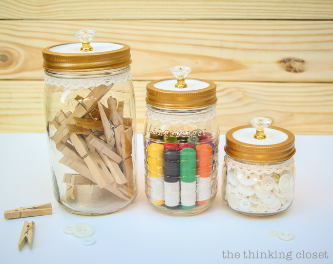 Fancy Dancy Mason Jar Upcycle for Swap It Like It's Hot! | Watch what happens when bloggers send each other thrifted finds and exercise their DIY powers! I got a trinket box with pretty knobs and transformed it into pretty craft supply storage. Tutorial includes links to all of the bloggers in Swap It Like It's Hot 3.0, so check out the wealth of inspiration. You'll never look at a thrifted find the same way again. Fancy Dancy Mason Jar Upcycle for Swap It Like It's Hot! | Watch what happens when bloggers send each other thrifted finds and exercise their DIY powers! I got a trinket box with pretty knobs and transformed it into pretty craft supply storage. Tutorial includes links to all of the bloggers in Swap It Like It's Hot 3.0, so check out the wealth of inspiration. You'll never look at a thrifted find the same way again.