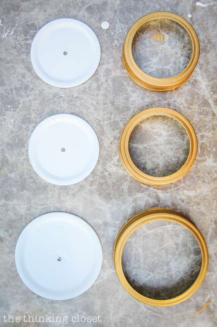 Swap It Like Its Hot: Fancy Dancy Mason Jar Upcycle | Modern Masters Metallic Paint in Olympic Gold helped give my mason jar lids a gilded gold look. So chic! Swap It Like Its Hot: Fancy Dancy Mason Jar Upcycle | Modern Masters Metallic Paint in Olympic Gold helped give my mason jar lids a gilded gold look. So chic!