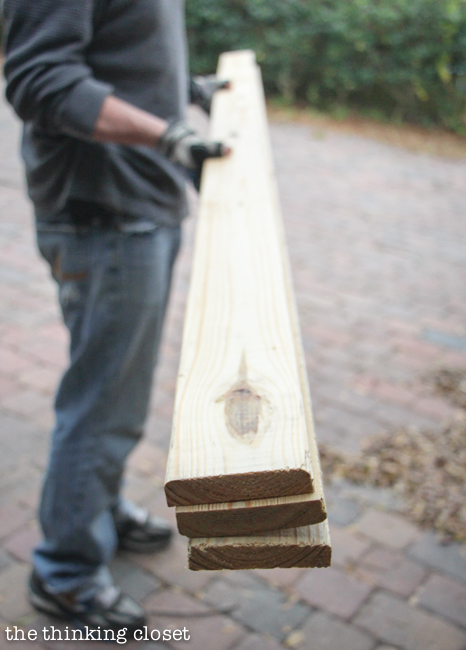 DIY Coastal Wood Plank Photo Backdrop | First step, gather supplies including untreated pine boards. DIY Coastal Wood Plank Photo Backdrop | First step, gather supplies including untreated pine boards.
