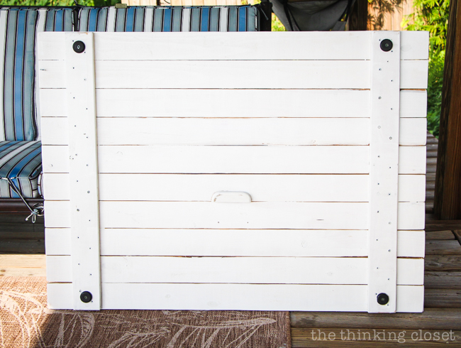 DIY Coastal Wood Plank Photo Backdrop | The back of the larger backdrop. DIY Coastal Wood Plank Photo Backdrop | The back of the larger backdrop.