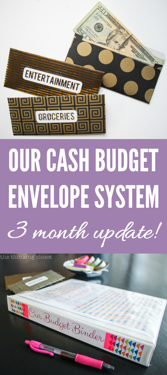 Our Cash Budget Envelope System: 3 Month Update!  |  They say it takes 90 days to form a new habit...well, here's the full run-down of our first 90 days of using our new cash budget envelope system, from the highlights to the challenges and adjustments we've made.  We hope our story is an encouragement to you in your own journey toward financial peace.  via thinkingcloset.com