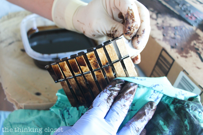 DIY Rustic Vintage Clothespin Place Card Holders | Love that can save on cost, but not scrimp on beauty with these gems! Here's the wipe-away method for staining them.... DIY Rustic Vintage Clothespin Place Card Holders | Love that can save on cost, but not scrimp on beauty with these gems! Here's the wipe-away method for staining them....