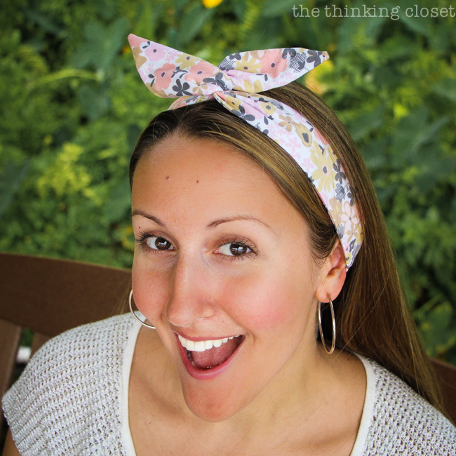 DIY Wire Head Scarf for the Beginner Sewist | Another inspirational Scarf Week tutorial that is fun, easy, and will open you up to a whole new world of head scarves that actually stay on your head! Lots of step by step photos help make this project extra do-able!