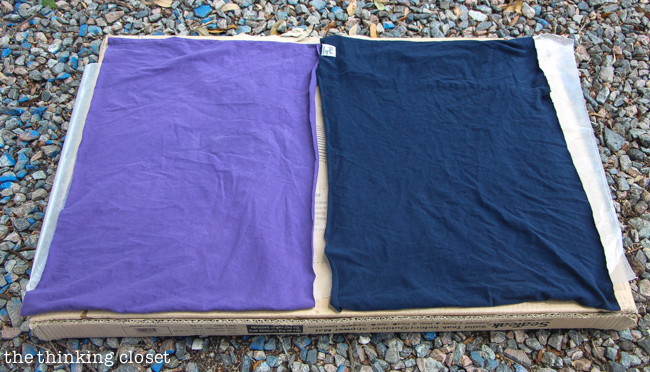 Prepping your infinity scarves with wax paper in between the two layers, step 4 in the process of creating your DIY Galaxy Print Infinity Scarf--just another fun t-shirt upcycle during Scarf Week 2015! Prepping your infinity scarves with wax paper in between the two layers, step 4 in the process of creating your DIY Galaxy Print Infinity Scarf--just another fun t-shirt upcycle during Scarf Week 2015!