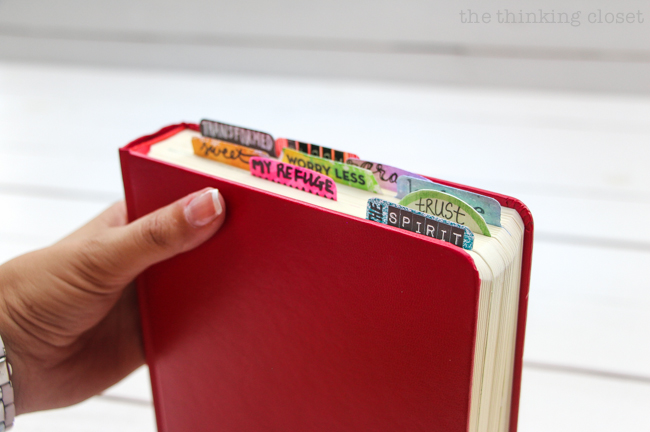 My 20 Favorite Journaling Bible Supplies | The tab punch makes it easy to mark my different entries, so I know where to look if I need a reminder of God's Grace or having trust in the Lord.