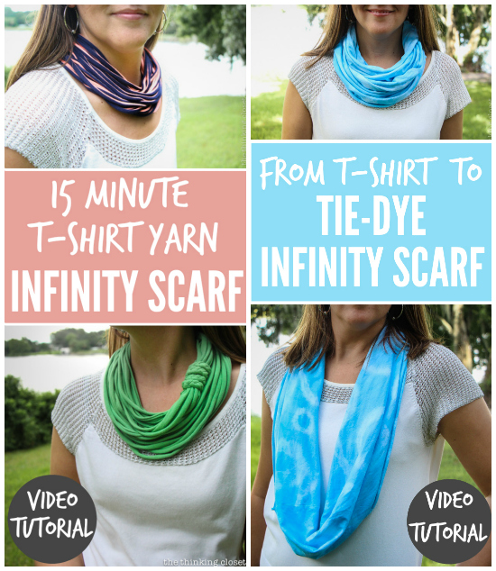 T-Shirt Scarf Tutorials from Scarf Week 2014 by The Thinking Closet