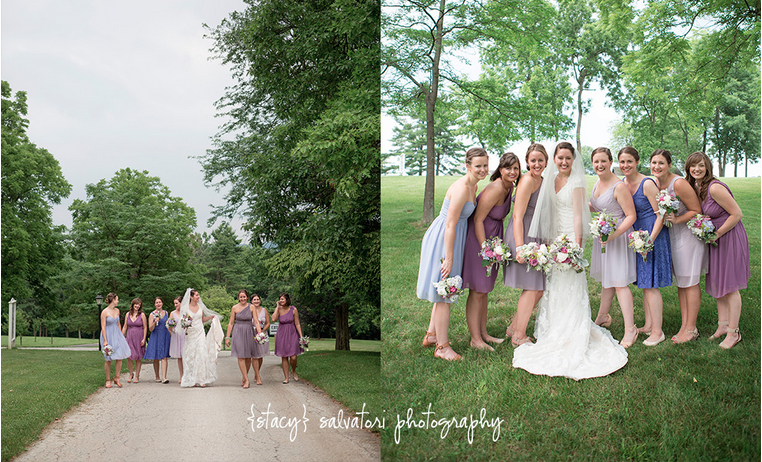 Bride & Bridesmaids in a variety of muted purple tones! Bride & Bridesmaids in a variety of muted purple tones!