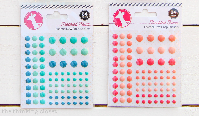 My 20 Favorite Journaling Bible Supplies | Enamel dots are great sticker embellishments to use on the pages of your Journaling Bible. Heidi Swapp and Freckled Fawn sell them.