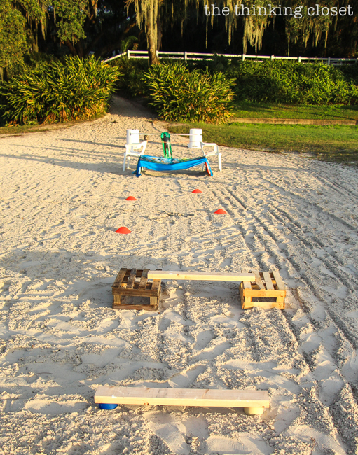 "The Warrior Dash" Toddler Obstacle Course Gift Idea: Video Demo | Obstacle #3: Plank Hurdles! Supplies: wooden planks and small lifts or crates. Just high enough to challenge little legs!