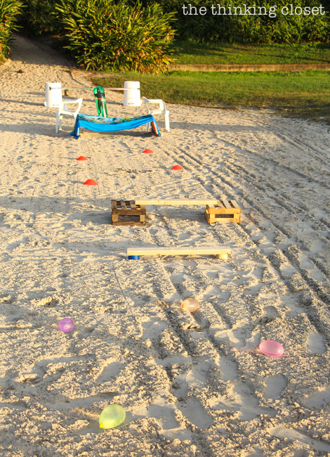 "The Warrior Dash" Toddler Obstacle Course Gift Idea: Video Demo | Obstacle #2: The Minefield! Supplies: water balloons. So much fun to stomp out!