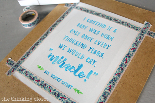 Baby Nursery Watercolor Wall Art | An Embossing & Debossing Tutorial for the new Silhouette Curio Machine! This detailed photo tutorial will turn your intimidation into motivation...and answer questions you didn't even know you had. It's your one stop shop to exploring the emboss / deboss function on your new Curio machine!