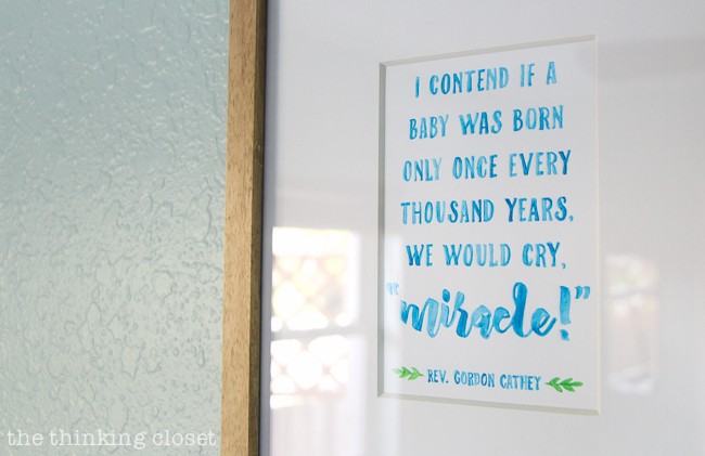 Baby Nursery Watercolor Wall Art | An Embossing & Debossing Tutorial for the new Silhouette Curio Machine! This detailed photo tutorial will turn your intimidation into motivation...and answer questions you didn't even know you had. It's your one stop shop to exploring the emboss / deboss function on your new Curio machine!