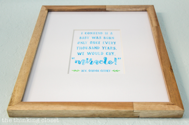 Baby Nursery Watercolor Wall Art | An Embossing & Debossing Tutorial for the new Silhouette Curio Machine! This detailed photo tutorial will turn your intimidation into motivation...and answer questions you didn't even know you had. It's your one stop shop to exploring the emboss / deboss function on your new Curio machine!